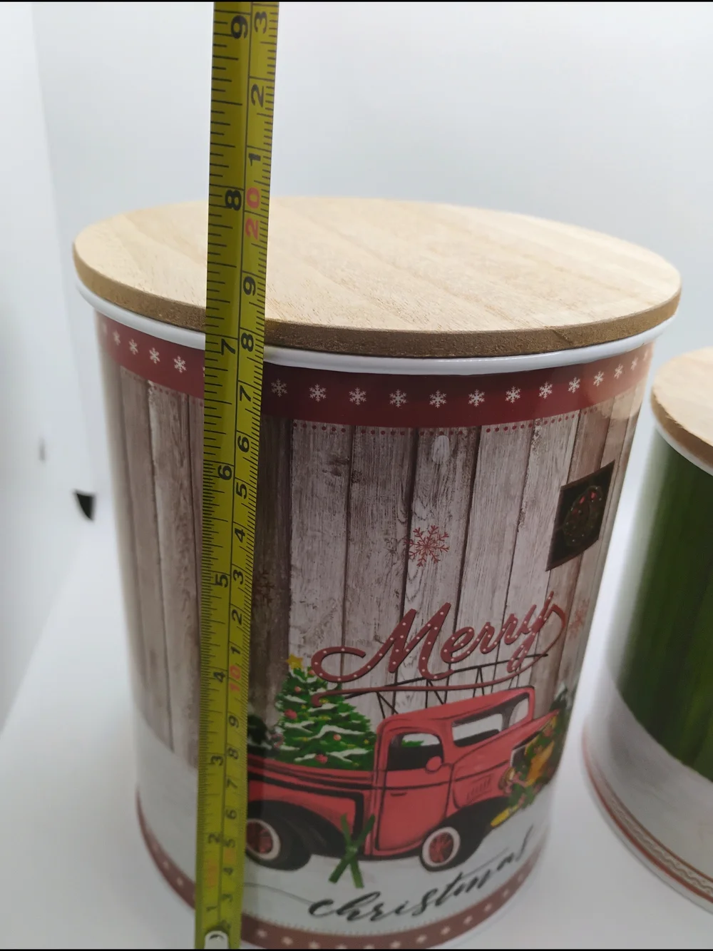 Holiday Decorative Storage Canister Set - Red & Green